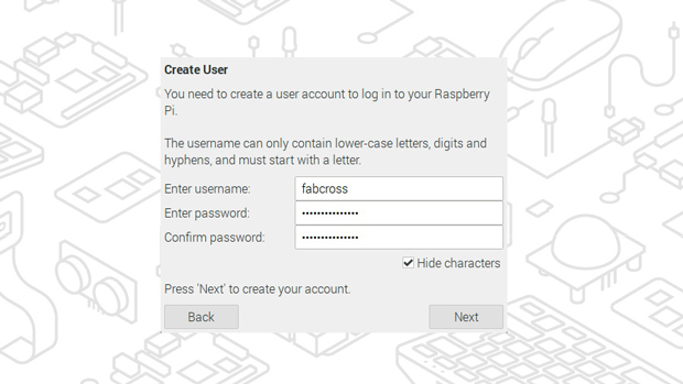 ウィザードが表示されてユーザー名とパスワードを入力する
