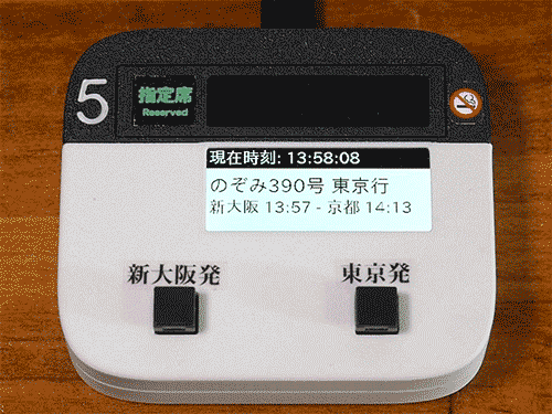 「今日も新幹線をご利用くださいまして……」という、出発直後の表示が流れる