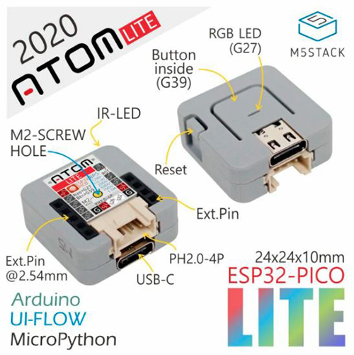M5Stack Atom Lite（画像出典元：M5StackのWebサイト ）