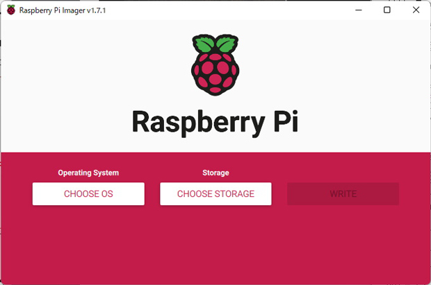 Raspberry Pi Imagerメイン画面