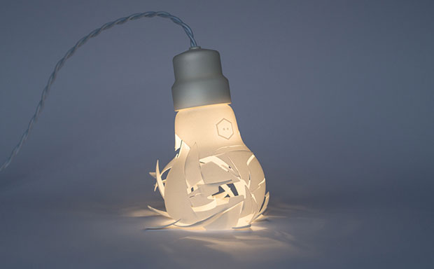 割れた電球 デザインのled照明が発売 3dプリンタで造形 Fabcross