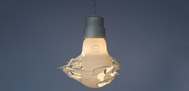 割れた電球 デザインのled照明が発売 3dプリンタで造形 Fabcross