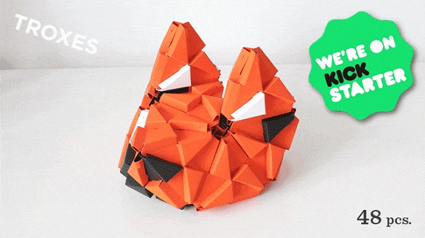 多面体を折って組み立てよう 折り紙ライクな立体ブロック Troxes Fabcross