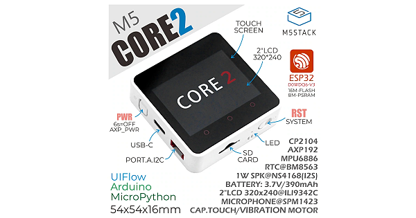 第2世代の開発キット「M5Stack Core 2」、ケイエスワイが販売開始 | fabcross