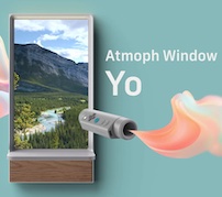 さまざまな風景を映し出す窓型ディスプレイ「Atmoph Window Yo」先行予約開始