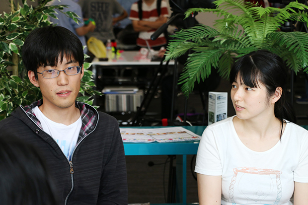 左から、三田裕介さん、河越奈沙さん。2人とも東京工業大学に在籍する大学院生。