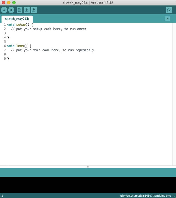 画面1：Arduino IDEのプログラミング画面。