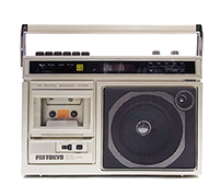 1980年代に高校通信教育講座受講者に無償配布された専用ラジカセ「NEC FM SUB／FM AM RADIO CASSETTE TAPE RECORDER RM-380（非売品）」