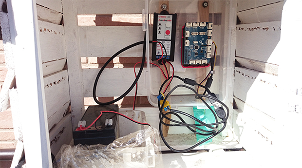 菊島さんが自作したラズパイによる温湿度監視システム（写真提供：菊島邦夫さん）