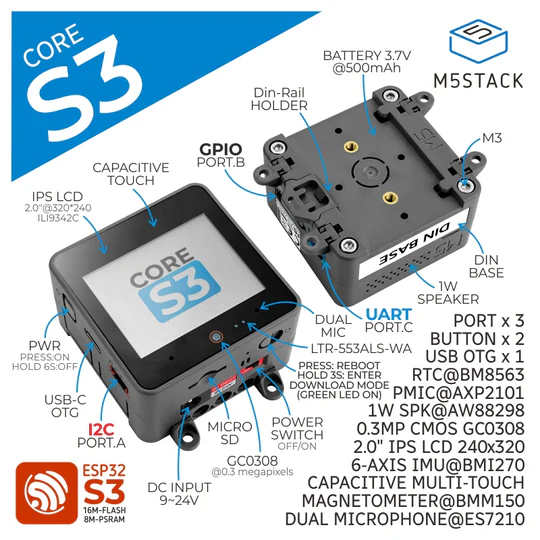 15位：M5Stack CoreS3 ESP32S3 IoT開発キット